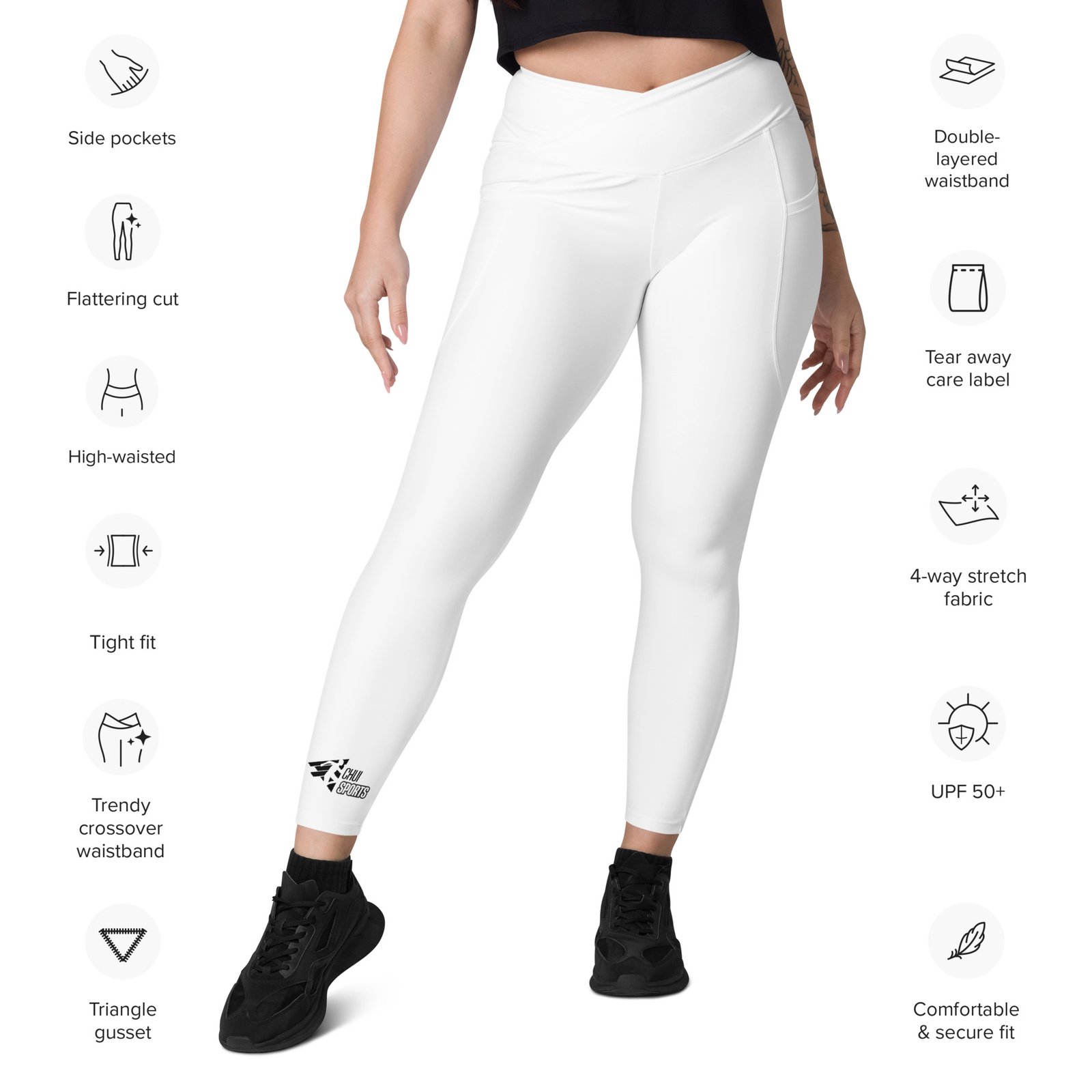 Crossover leggings with pockets - الصورة 2